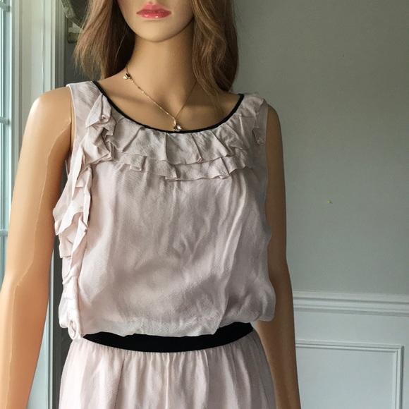 ANN TAYLOR Silk sleeveless ruffle Dress - Picture 2 of 5